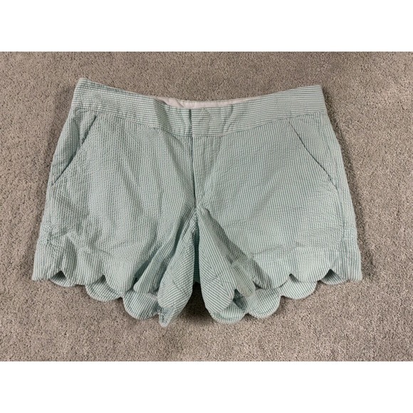 Lilly Pulitzer The Buttercup Short Blue/Turquoise‎ Seersucker Stripe Size 2 - Picture 1 of 8